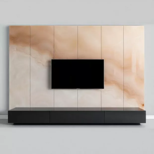 backdrop tv minimalis ruang keluarga dengan panel onyx backdrop tv minimalis ruang keluarga dengan panel onyx