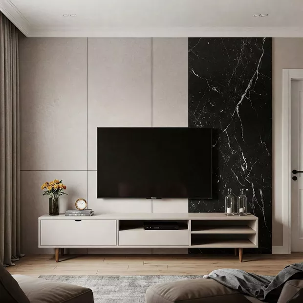 backdrop tv minimalis ruang keluarga dengan panel onyx yang dinamis backdrop tv minimalis ruang keluarga dengan panel onyx yang dinamis