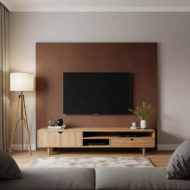 backdrop tv minimalis ruang keluarga dengan perpaduan material kulit kalem backdrop tv minimalis ruang keluarga dengan perpaduan material kulit kalem