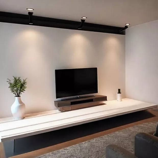 backdrop tv minimalis ruang keluarga dengan rak terbuka backdrop tv minimalis ruang keluarga dengan rak terbuka