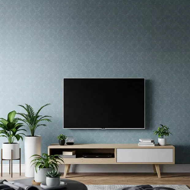 backdrop tv minimalis ruang keluarga dengan wallpaper bermotif low budget backdrop tv minimalis ruang keluarga dengan wallpaper bermotif low budget