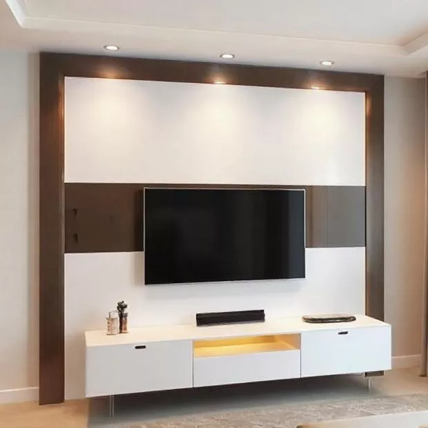 backdrop tv minimalis ruang keluarga dengan warna abu-abu dan putih menawan backdrop tv minimalis ruang keluarga dengan warna abu-abu dan putih menawan