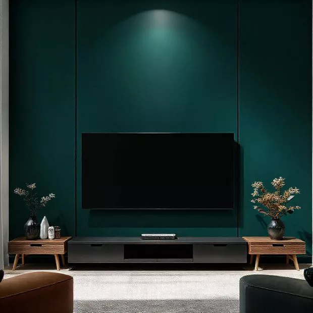 backdrop tv minimalis ruang keluarga dengan warna hitam matte yang dinamis backdrop tv minimalis ruang keluarga dengan warna hitam matte yang dinamis