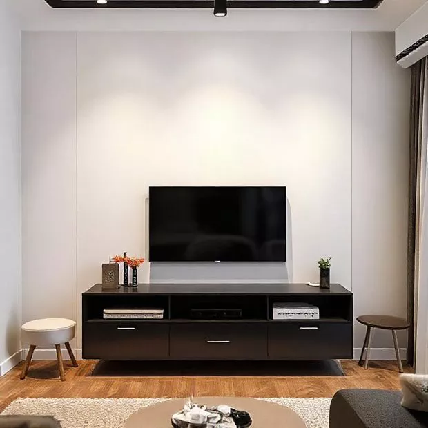 backdrop tv minimalis ruang keluarga dengan warna monokrom di ruang keluarga pada area terbatas backdrop tv minimalis ruang keluarga dengan warna monokrom di ruang keluarga pada area terbatas