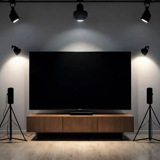 backdrop tv minimalis ruang keluarga menggunakan pencahayaan spotlight backdrop tv minimalis ruang keluarga menggunakan pencahayaan spotlight