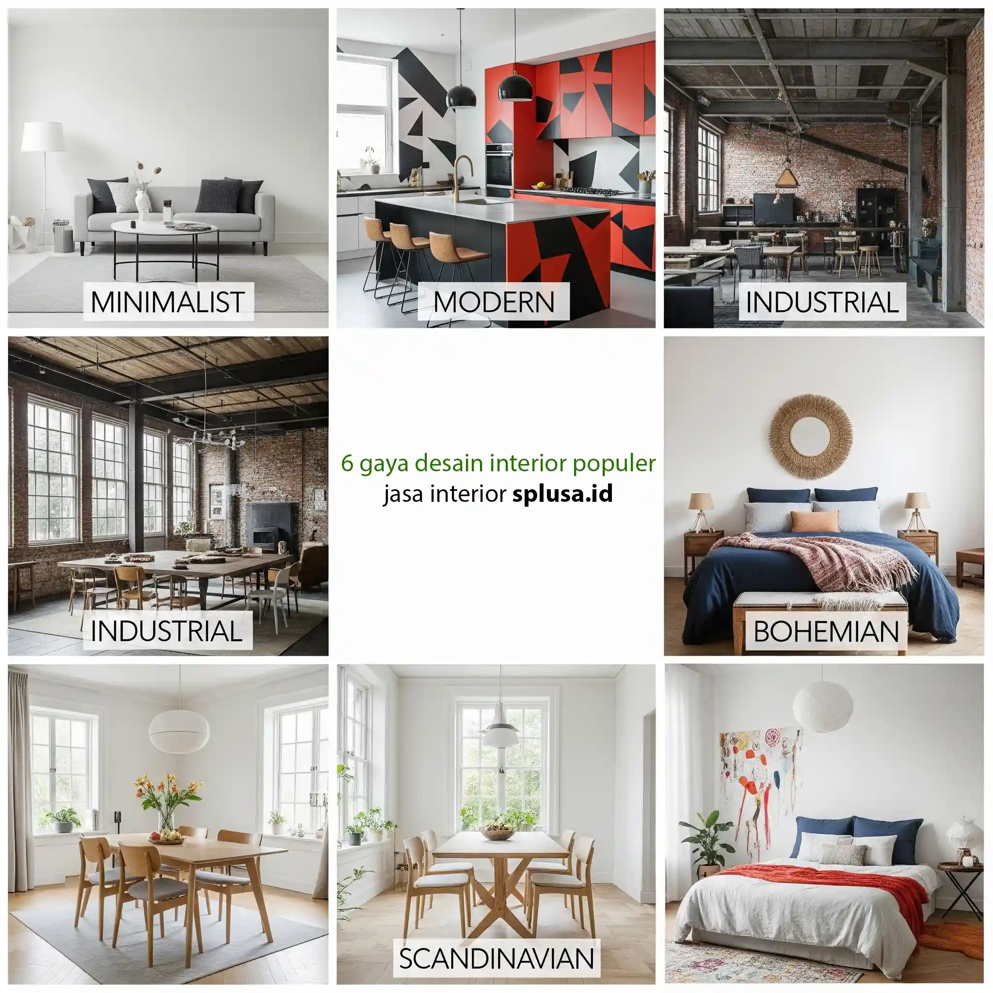 6 gaya desain interior populer di indonesia - jasa interior splusa.id