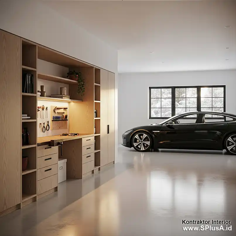 garasi mobil motor scandinavia minimalis modern -Kontraktor Interior splusa.id