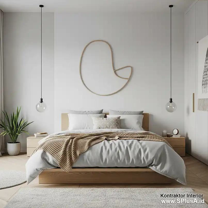 kamar tidur scandinavia minimalis modern -Kontraktor Interior splusa.id