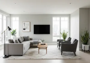 Harga Interior Design per Meter-ruang tamu minimalis modern-jasa interior splusa.id