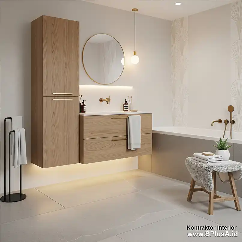 kamar mandi dengan tema scandinavia minimalis modern art deco yang hangat -Harga Desain Interior per Meter-jasa interior splusa.id kamar mandi dengan tema scandinavia minimalis modern art deco yang hangat -Harga Desain Interior per Meter-jasa interior splusa.id