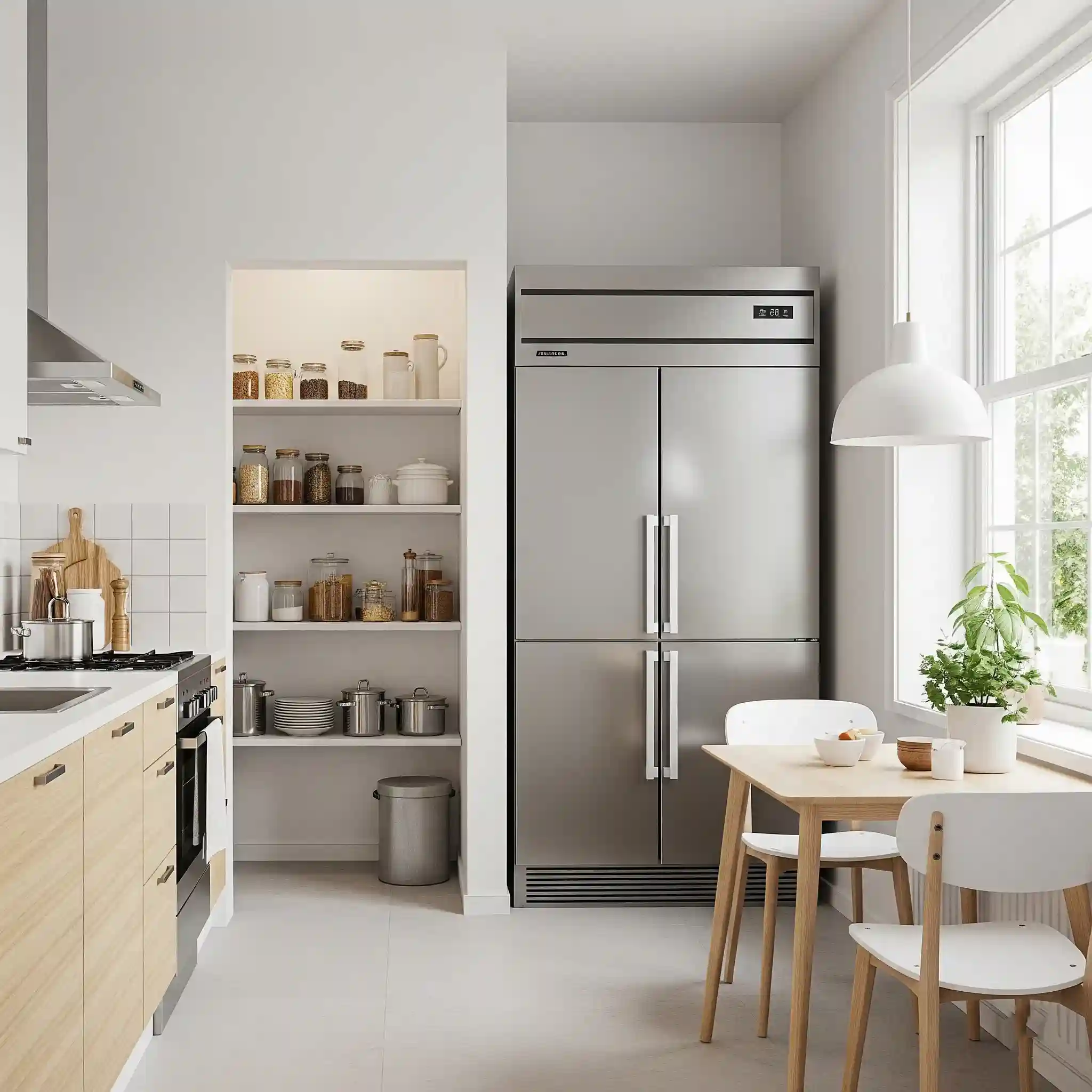 Desain dapur bersama yang bersih dan fungsional pada kost minimalis 1 lantai Desain dapur bersama yang bersih dan fungsional pada kost minimalis 1 lantai
