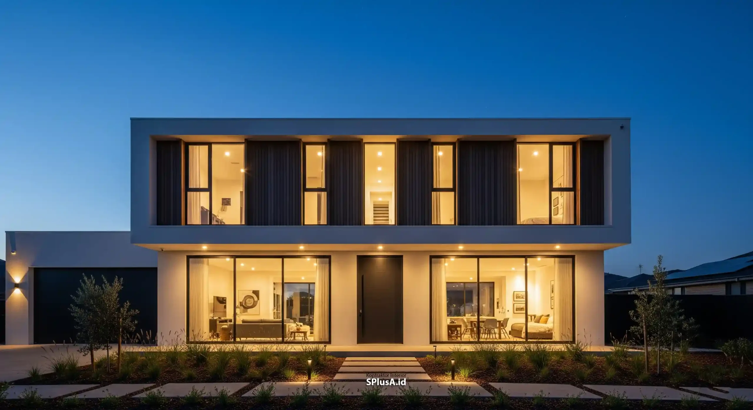 Desain fasad rumah modern minimalis mewah karya SplusA.id di Jakarta Desain fasad rumah modern minimalis mewah karya SplusA.id di Jakarta