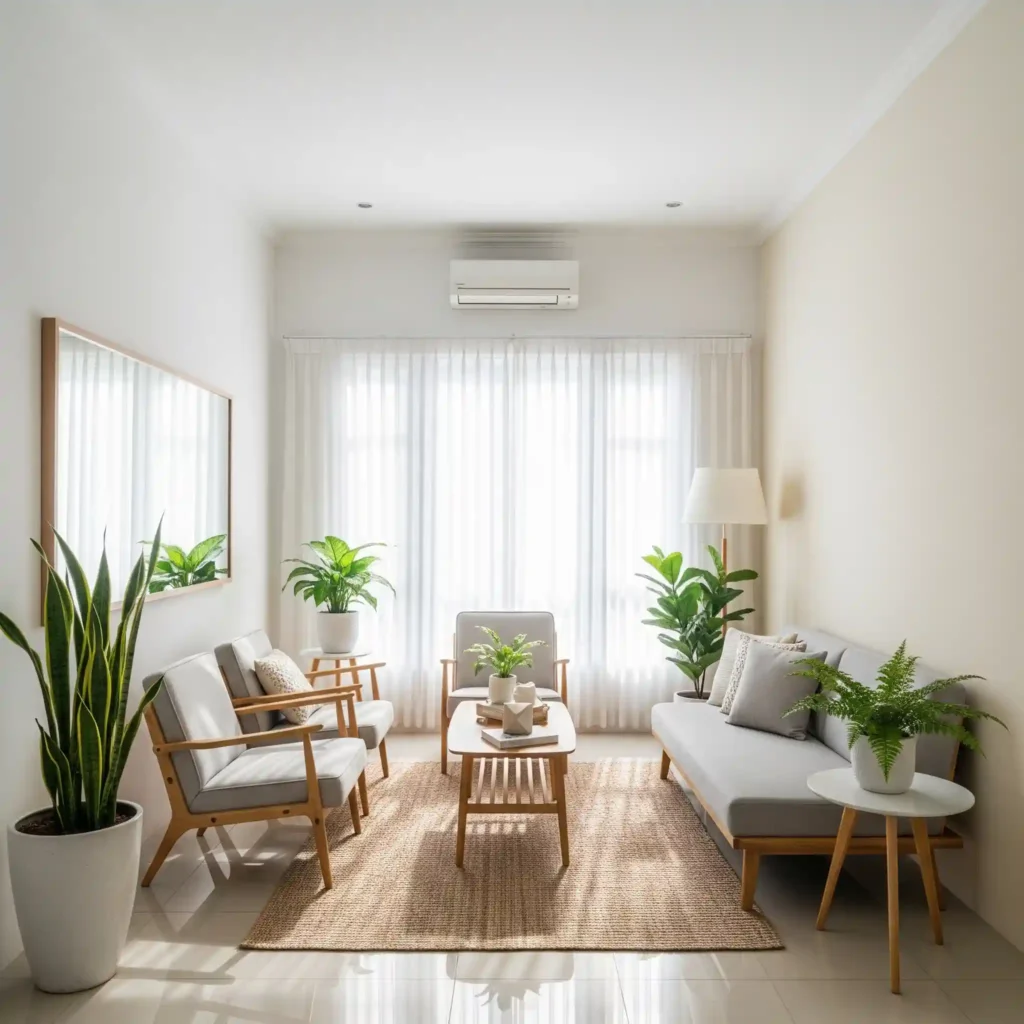 Desain interior rumah minimalis type 40 modern dan lega hasil karya SplusA.id yang inspiratif