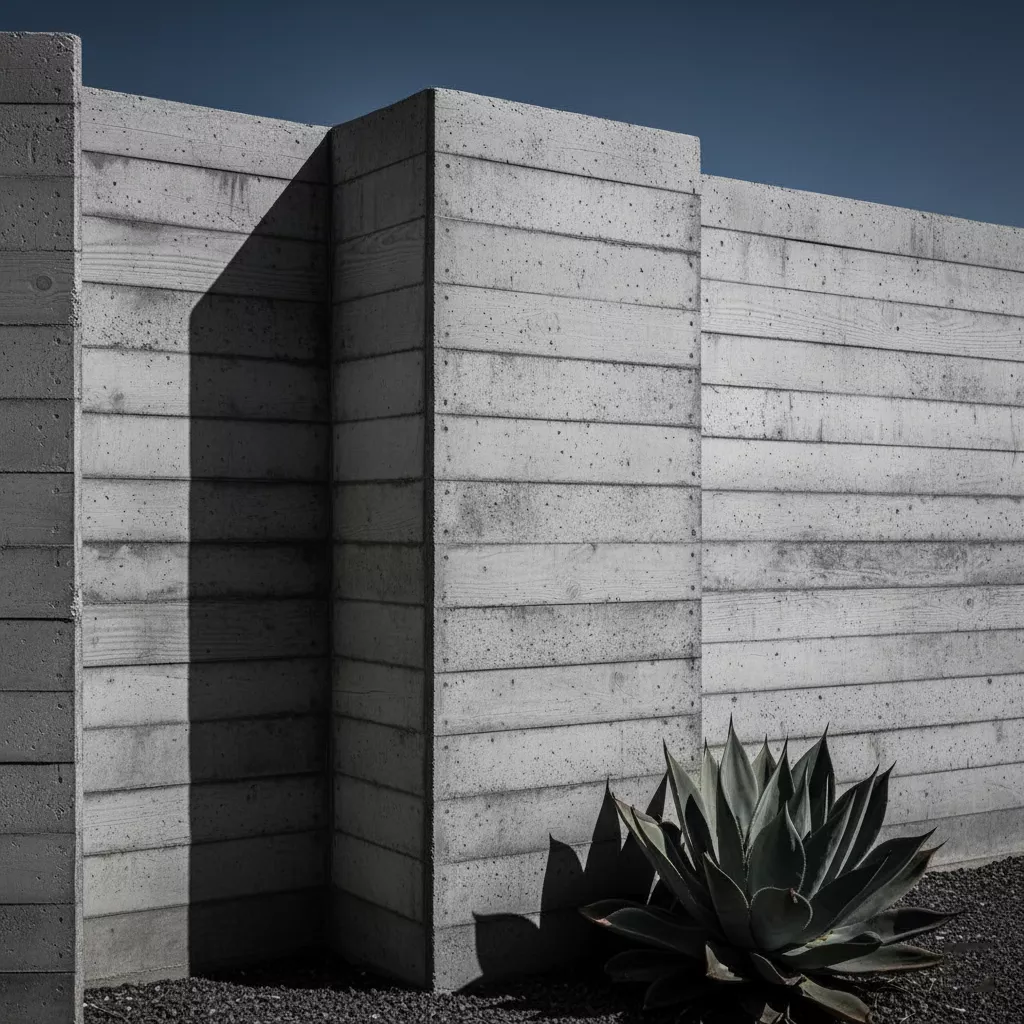Desain model pagar tembok minimalis terbaru gaya brutalist dengan beton ekspos-model tembok pagar minimalis terbaru-Jasa Interior Desain splusa.id