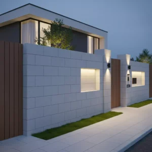 Desain pagar rumah dari hebel minimalis modern yang kokoh dan estetik karya kontraktor profesional-jasa interior splusa.id