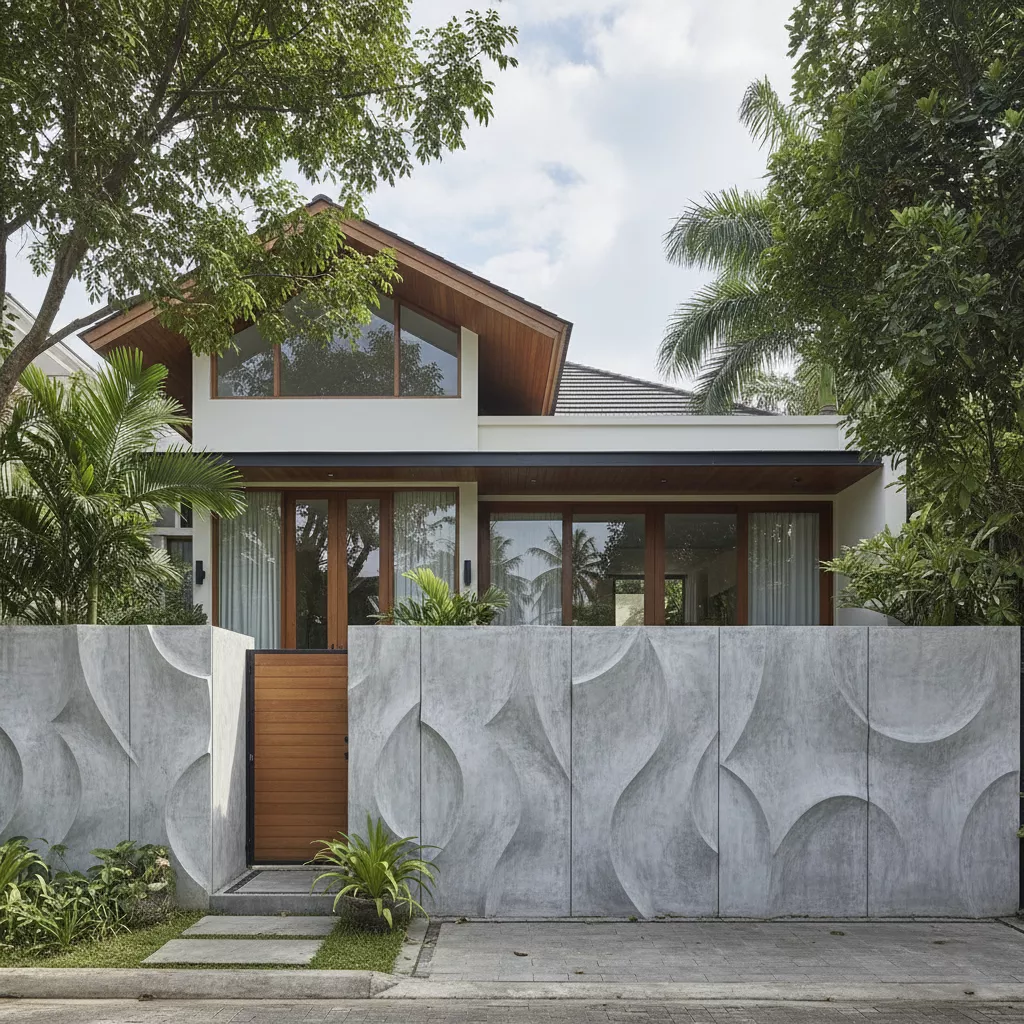 Desain unik pagar GRC untuk pintu pagar rumah minimalis modern-konsultan interior splusa.id