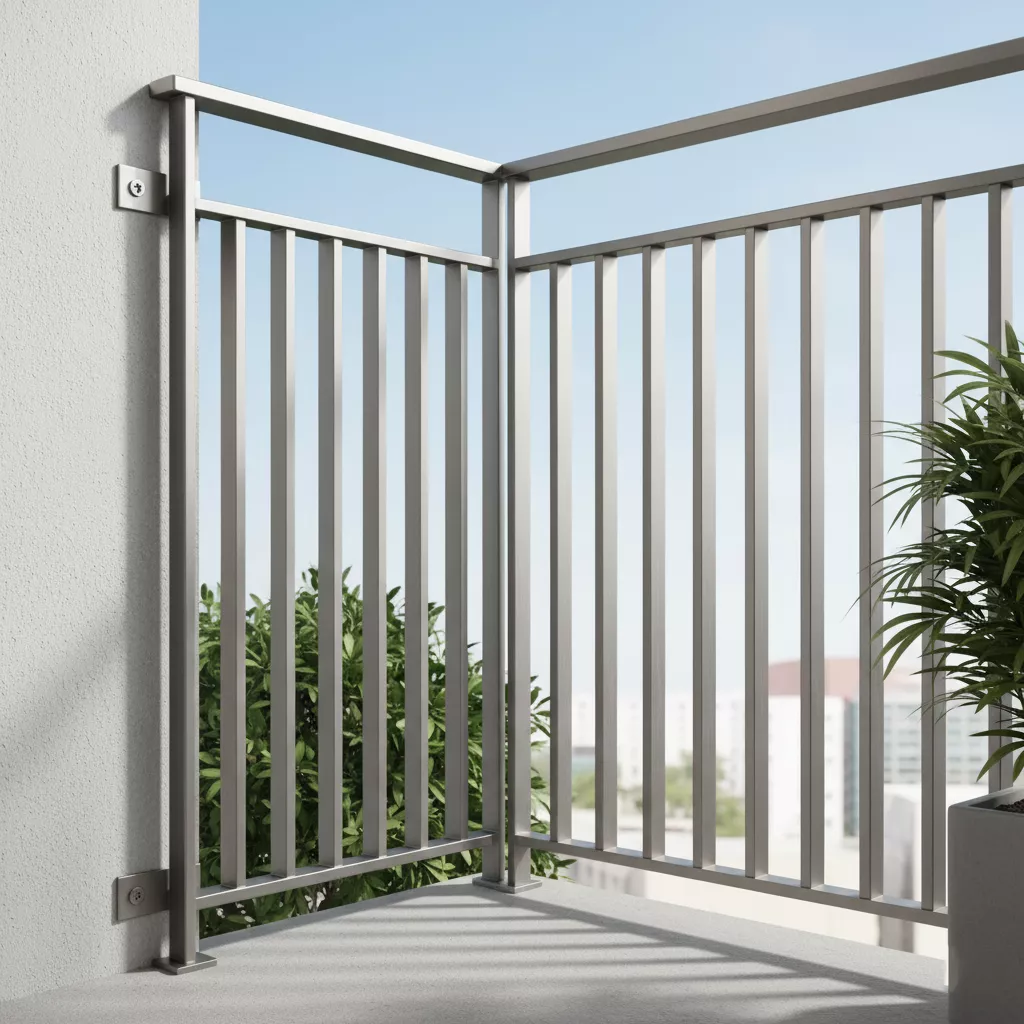 Detail finishing doff pada pagar balkon stainless minimalis terbaru model vertikal-jasa interior splusa.id