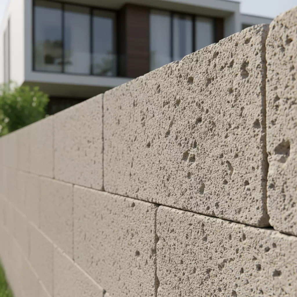 Detail tekstur pori close-up material pagar minimalis dari hebel atau bata ringan untuk konstruksi pagar-jasa interior splusa.id Detail tekstur pori close-up material pagar minimalis dari hebel atau bata ringan untuk konstruksi pagar-jasa interior splusa.id