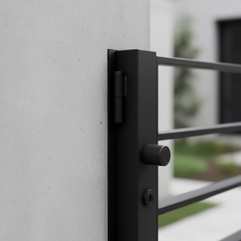Detail tiang pagar minimalis modern sebagai penyambung antar material-model tembok pagar minimalis terbaru-Jasa Interior Desain splusa.id