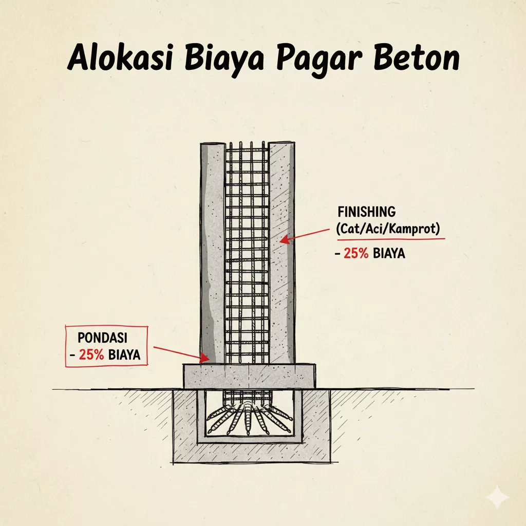 Diagram alokasi biaya pembuatan pagar beton minimalis modern dari pondasi hingga finishing-jasa interior splusa.id Diagram alokasi biaya pembuatan pagar beton minimalis modern dari pondasi hingga finishing-jasa interior splusa.id