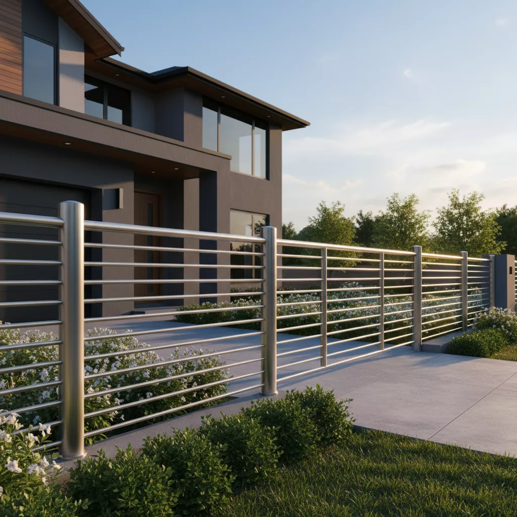 Hasil akhir pemasangan model pagar stainless minimalis terbaru yang rapi dan elegan dari SplusA.id Hasil akhir pemasangan model pagar stainless minimalis terbaru yang rapi dan elegan dari SplusA.id