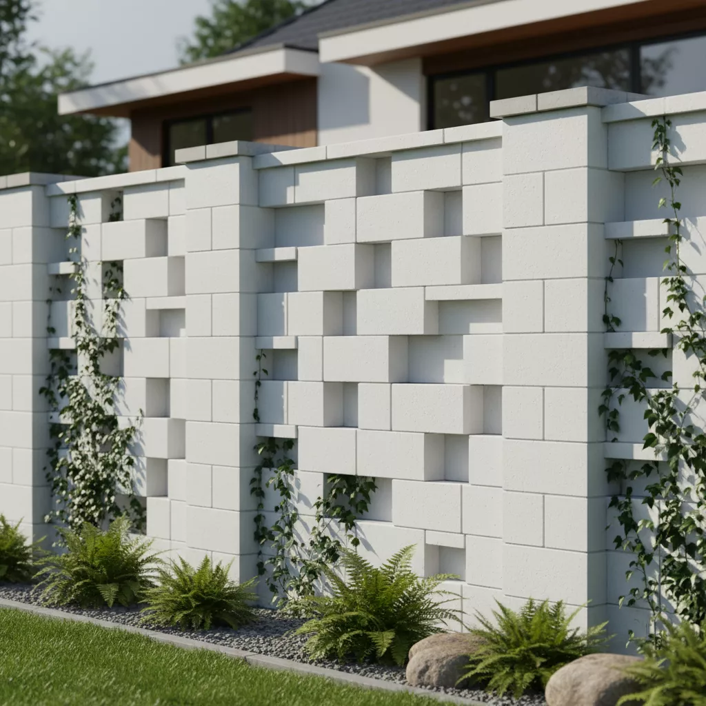 Ide kreatif model pagar batako minimalis modern dicat putih-jasa interior splusa.id