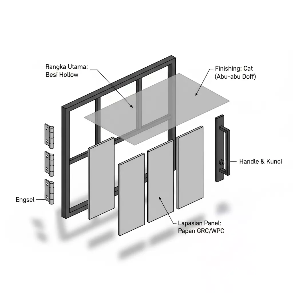 Infografis anatomi dan struktur pintu lisplang minimalis modern-jasa Interior minimalis ‪‪splusa.id