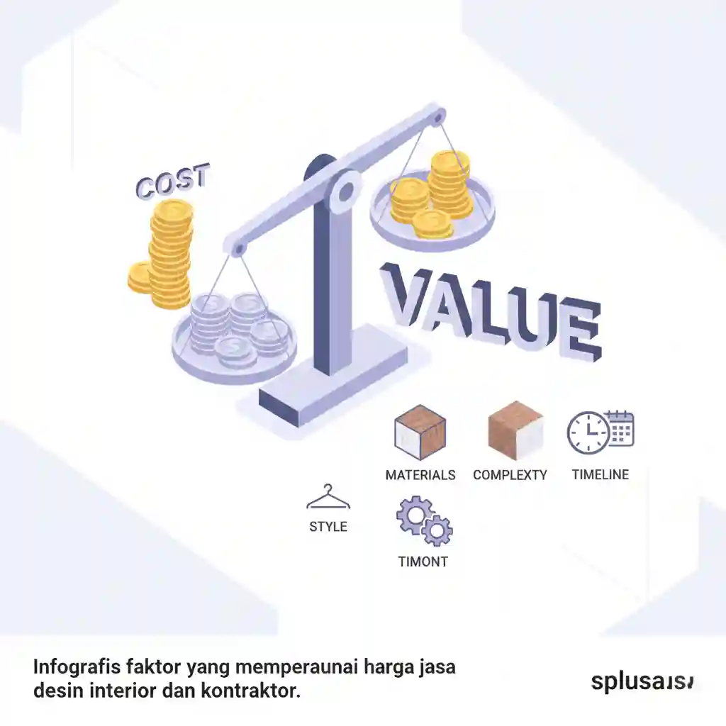 Infografis faktor yang mempengaruhi harga jasa desain interior dan kontraktor splusa.id Infografis faktor yang mempengaruhi harga jasa desain interior dan kontraktor splusa.id