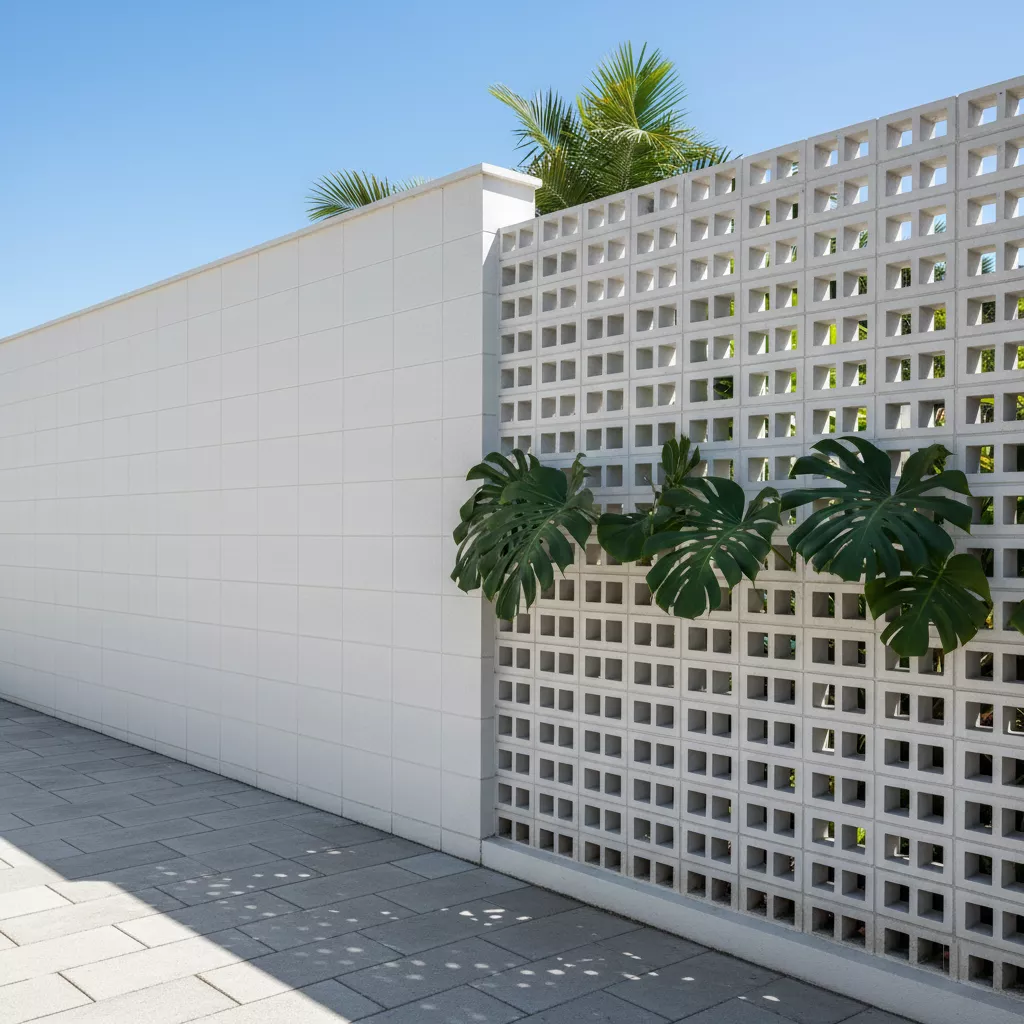 Inspirasi desain pagar minimalis hebel putih yang dikombinasikan dengan roster beton modern-jasa interior splusa.id Inspirasi desain pagar minimalis hebel putih yang dikombinasikan dengan roster beton modern-jasa interior splusa.id