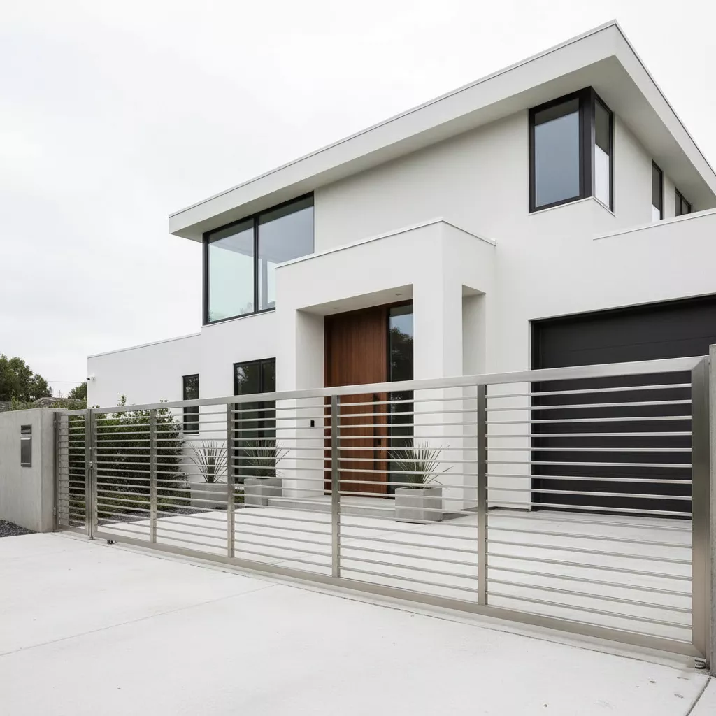 Inspirasi model pagar stainless minimalis terbaru gaya horizontal yang memberikan kesan rumah lebih luas-jasa interior jakarta splusa.id Inspirasi model pagar stainless minimalis terbaru gaya horizontal yang memberikan kesan rumah lebih luas-jasa interior jakarta splusa.id