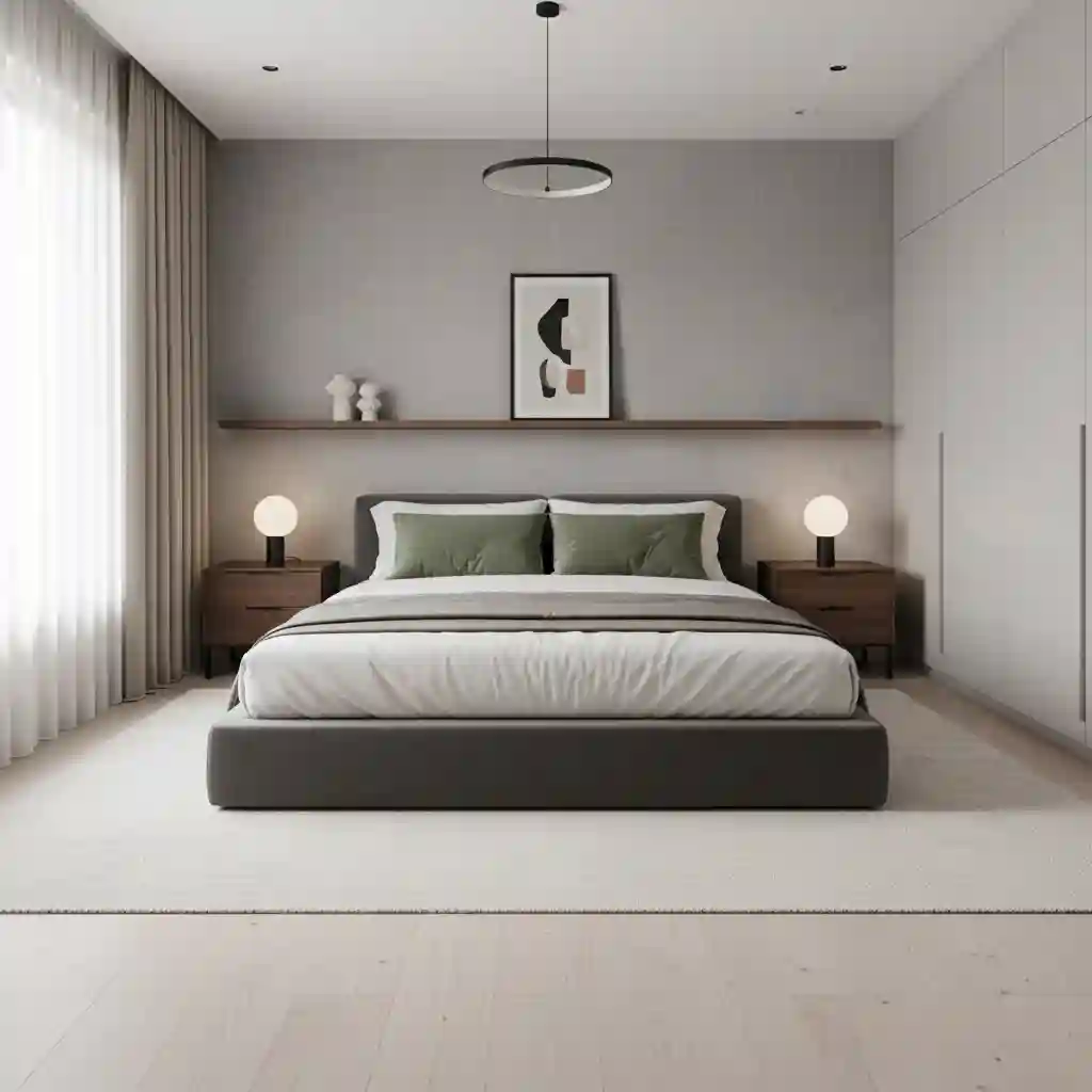 Interior kamar tidur minimalis modern dengan pencahayaan alami-jasa interior design splusa.id
