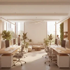 Jasa desain interior kantor modern minimalis dengan konsep biophilic di Jakarta – SPlusA.id