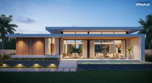 Jasa desain rumah 3d modern tropis yang realistis dan profesional oleh SplusA.id
