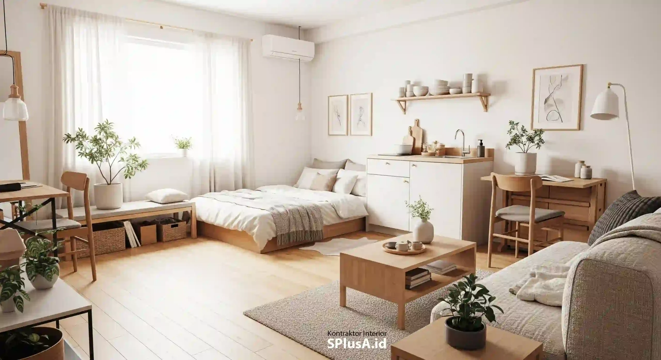 Jasa interior apartemen studio profesional splusa.id jakarta bergaya Japandi yang terang, fungsional, dan nyaman Jasa interior apartemen studio profesional splusa.id jakarta bergaya Japandi yang terang, fungsional, dan nyaman