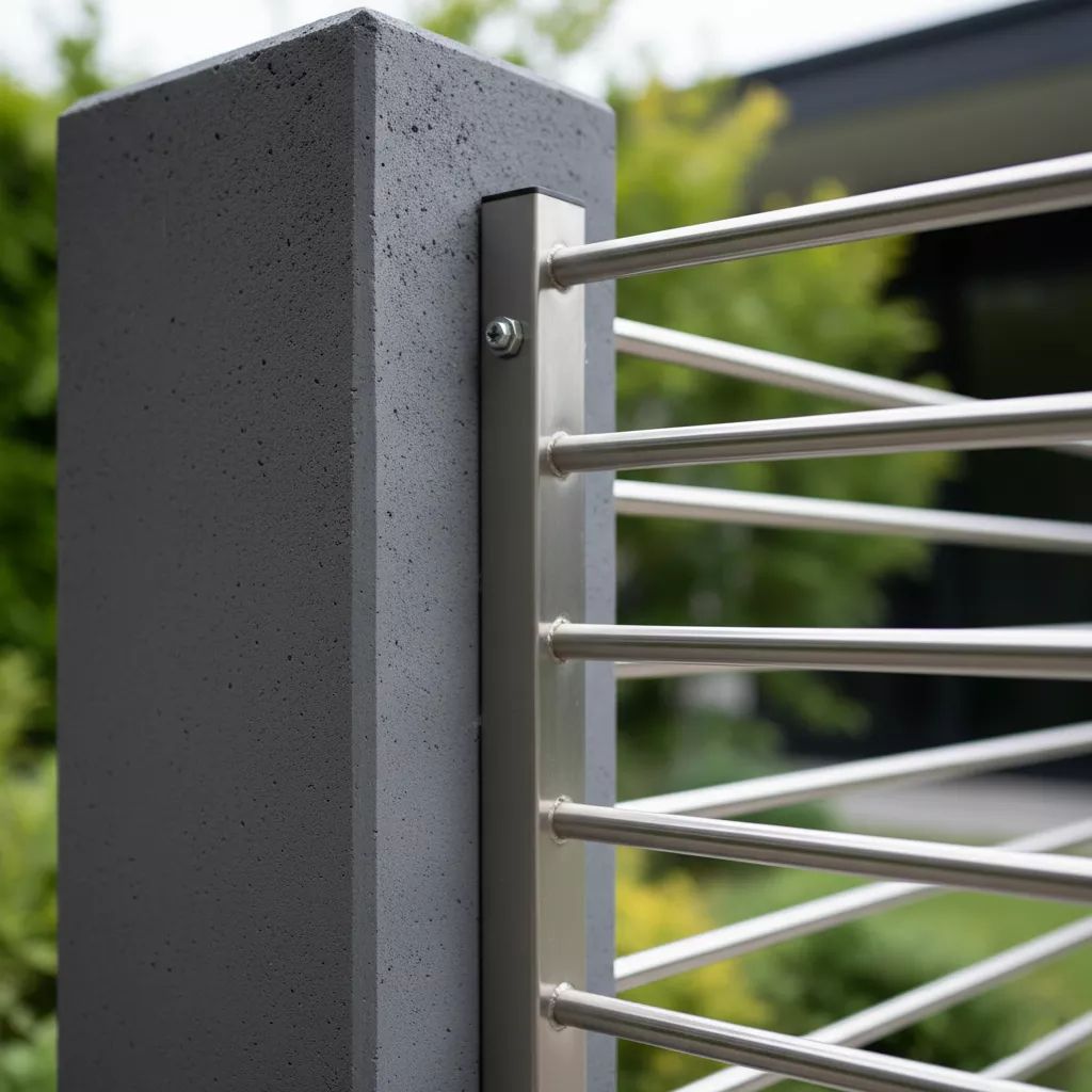 Kombinasi kokoh antara tiang model pagar stainless minimalis terbaru modern dari beton dengan isian-jasa interior jakarta splusa.id Kombinasi kokoh antara tiang model pagar stainless minimalis terbaru modern dari beton dengan isian-jasa interior jakarta splusa.id