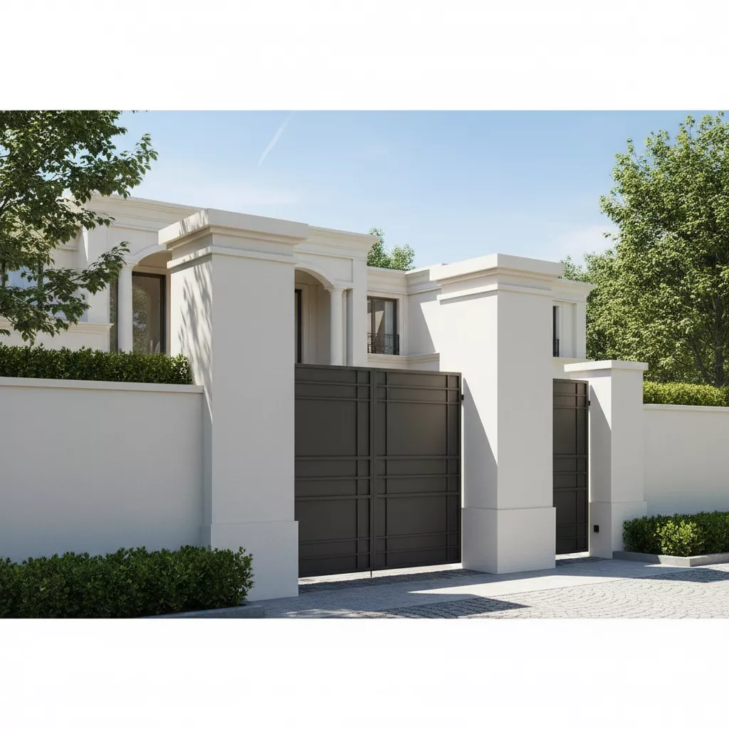 Model model pagar beton rumah mewah pilar gaya klasik modern yang megah dan minimalis untuk rumah mewah-jasa interior splusa.id