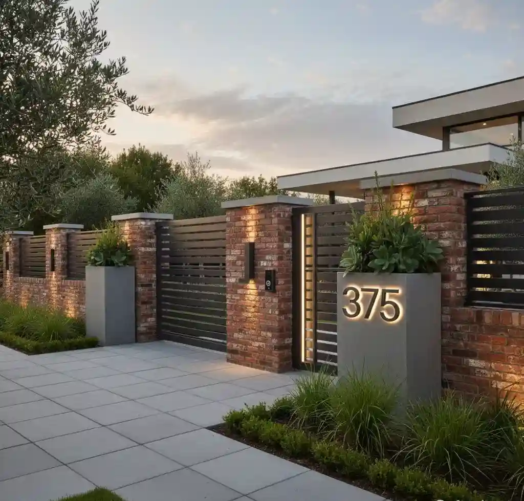Model pintu pagar baja ringan minimalis terbaik tahun 2024 untuk rumah modern yang aman dan stylish dan mewah dari SplusA.id-jasa interior splusa.id