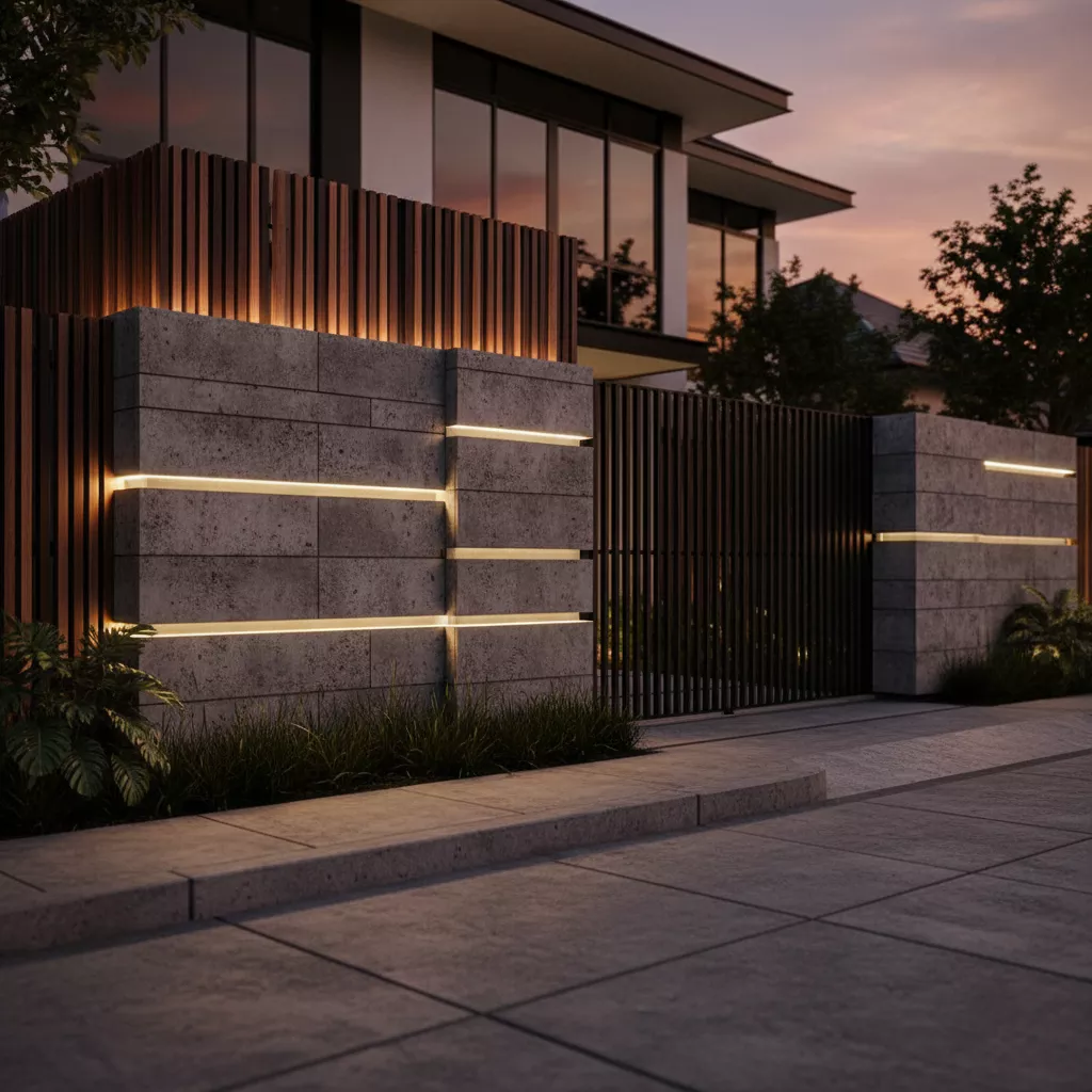 Pagar beton minimalis modern mewah-jasa interior splusa.id Pagar beton minimalis modern mewah-jasa interior splusa.id