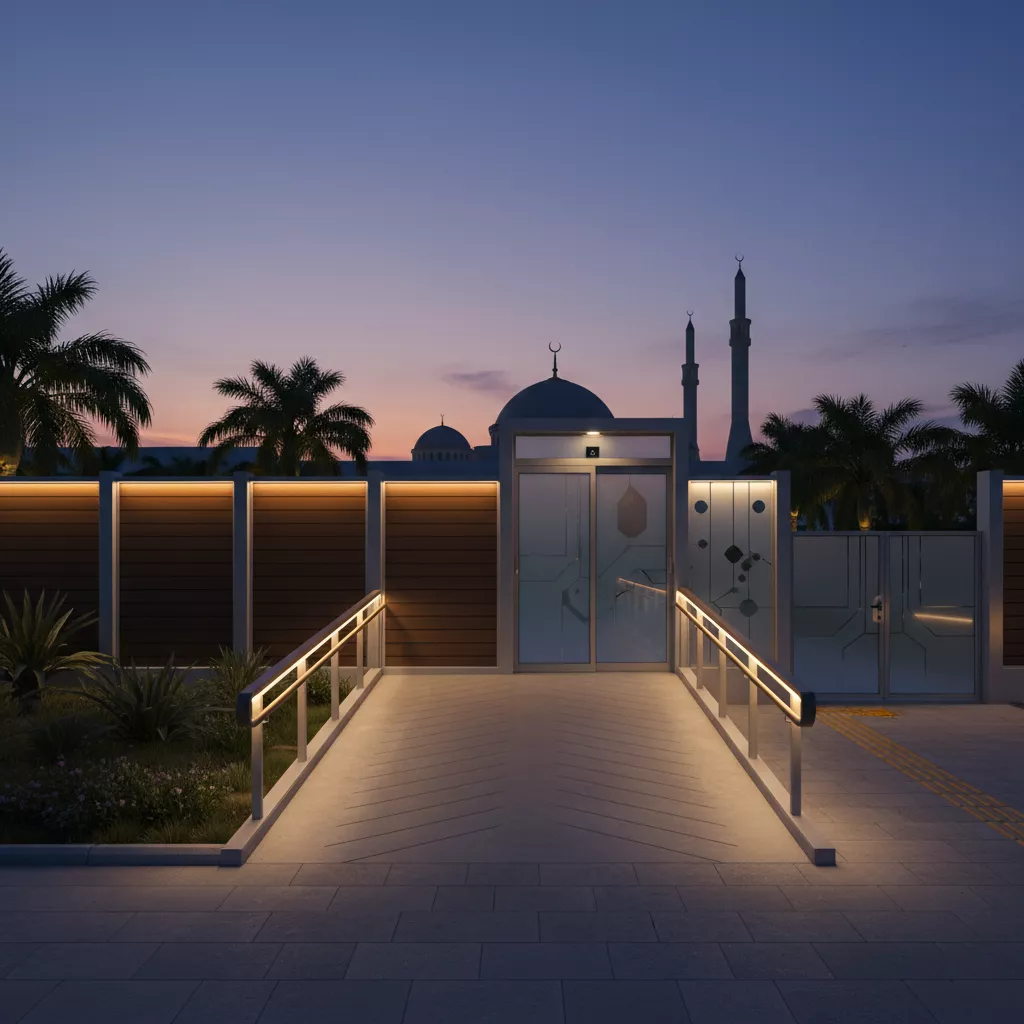 Pagar masjid minimalis dengan fitur aksesibilitas lengkap-jasa interior desain splusa.id