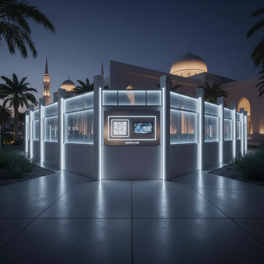 Pagar masjid minimalis futuristik dengan teknologi smart integration-jasa interior desain splusa.id