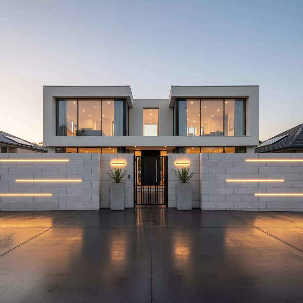 Pagar minimalis hebel modern yang elegan untuk rumah minimalis kontemporer-Jasa Interior Desain ‪‪splusa.id