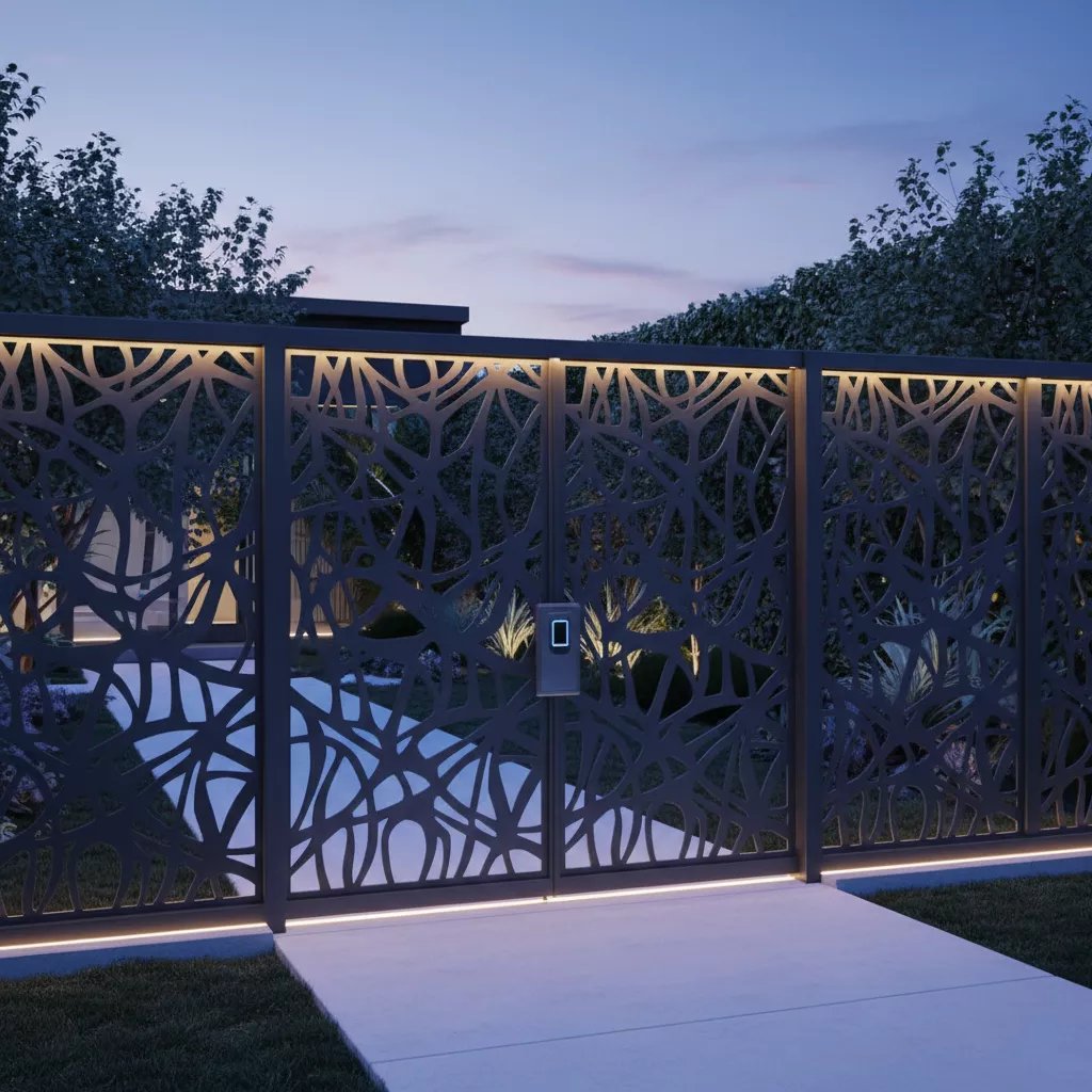Pagar rumah minimalis modern 2025 gaya industrial dengan kombinasi besi hitam dan beton ekspos elegan-jasa interior splusa.id