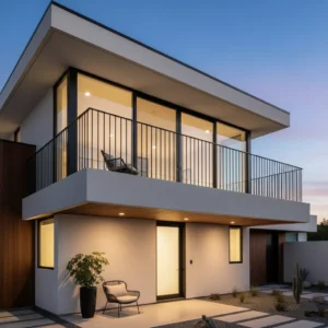 Pagar tembok balkon minimalis modern hasil karya SplusA.id, perpaduan sempurna antara keamanan, fungsi, dan estetika desain arsitektur masa kini-jasa desain apartemen ‪‪splusa.id