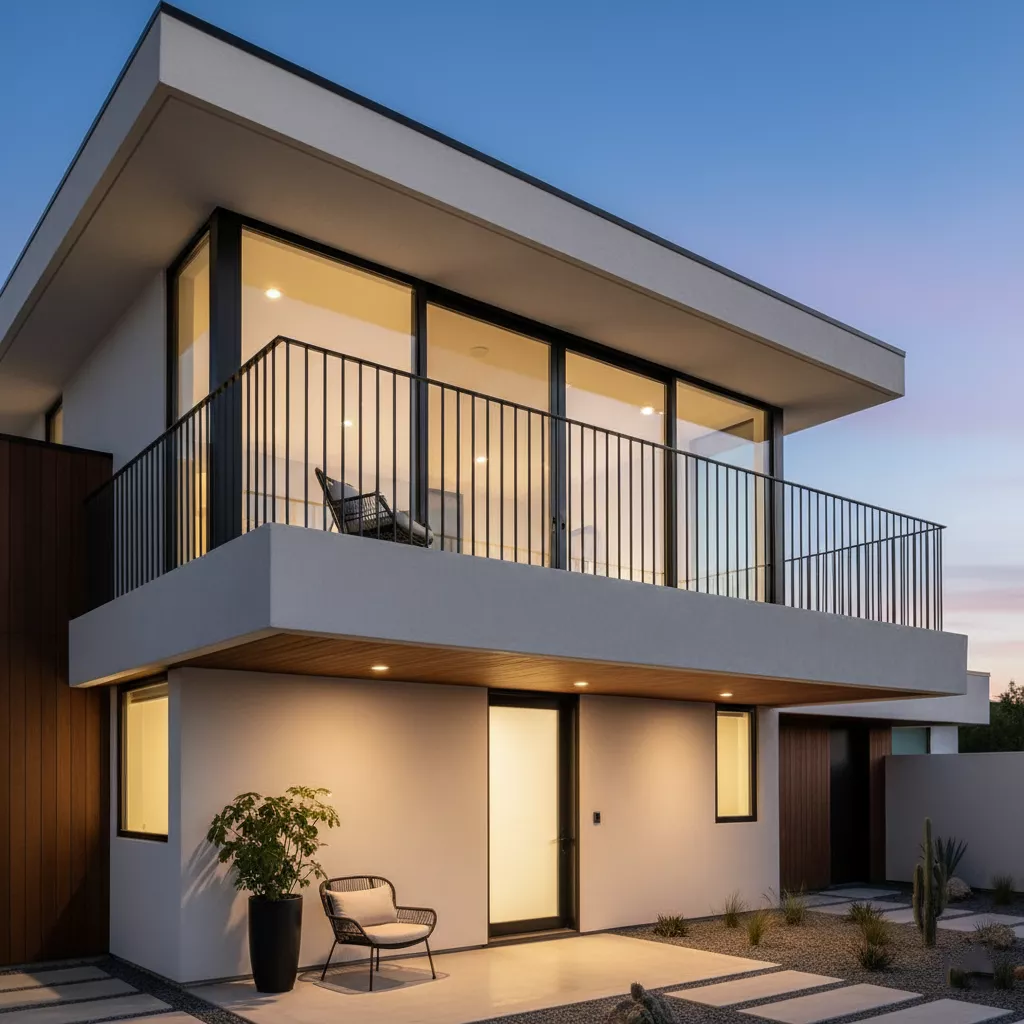 Pagar tembok balkon minimalis modern hasil karya SplusA.id, perpaduan sempurna antara keamanan, fungsi, dan estetika desain arsitektur masa kini-jasa desain apartemen ‪‪splusa.id
