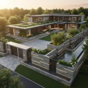 Pagar tembok mewah terintegrasi sempurna dengan arsitektur rumah modern-jasa interior splusa.id