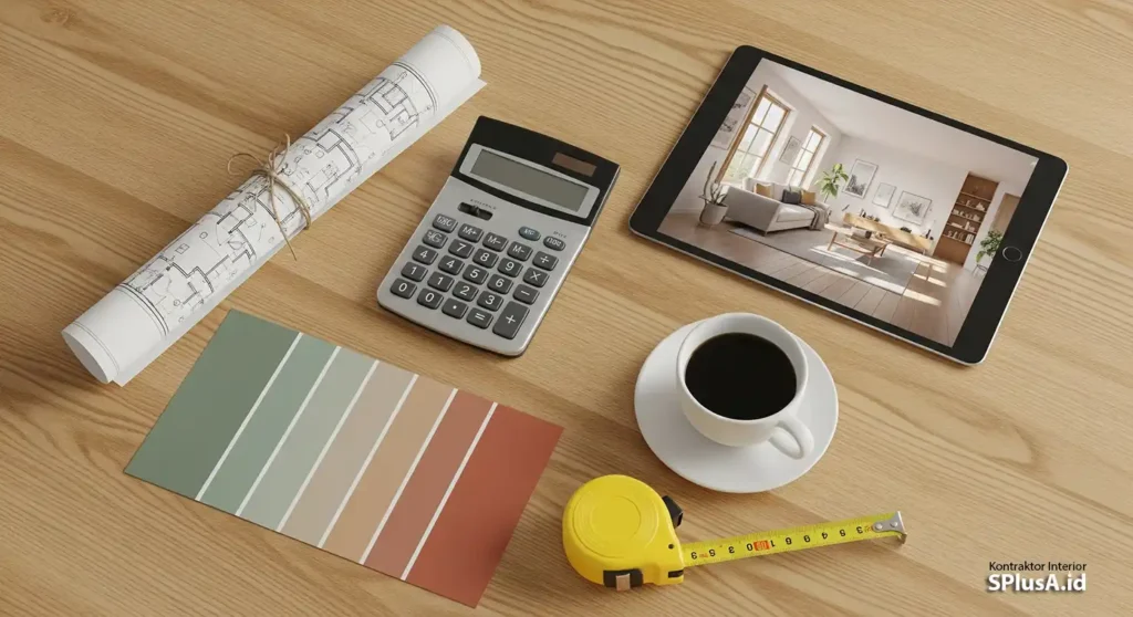 Panduan lengkap harga borongan interior per meter 2025 dengan blueprint, palet warna, dan kalkulator untuk perencanaan budget renovasi yang matang-jasa interior splusa.id