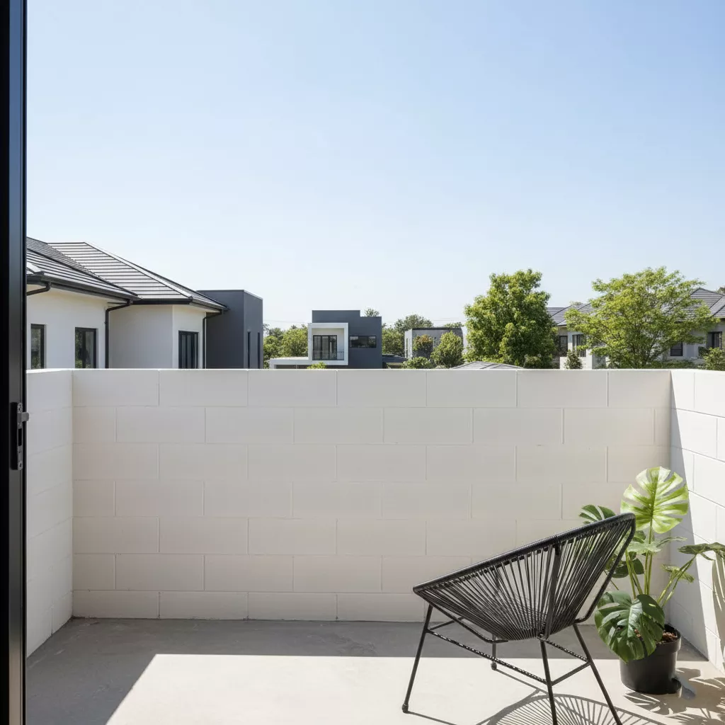 Penerapan pagar tembok minimalis dari hebel sebagai pengaman untuk balkon di lantai 2 rumah minimalis-jasa interior splusa.id Penerapan pagar tembok minimalis dari hebel sebagai pengaman untuk balkon di lantai 2 rumah minimalis-jasa interior splusa.id