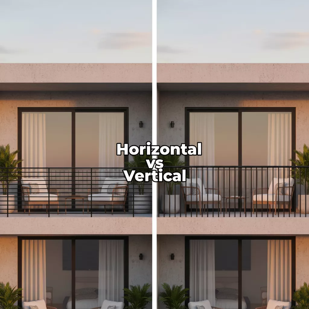 Perbandingan desain model pagar teras lantai 2 model jeruji horizontal modern vs jeruji vertikal klasik-jasa interior splusa.id Perbandingan desain model pagar teras lantai 2 model jeruji horizontal modern vs jeruji vertikal klasik-jasa interior splusa.id