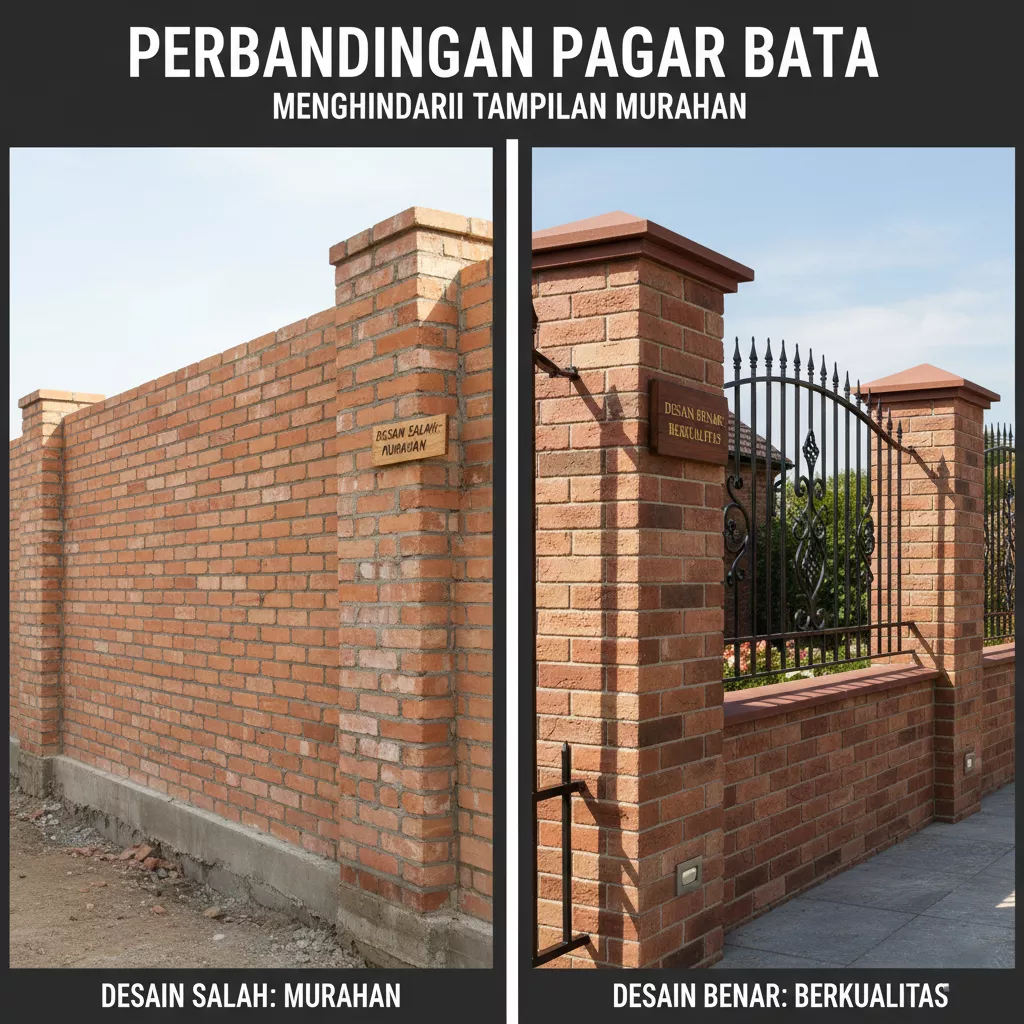 Perbandingan pagar batu bata sederhana yang salah dan benar dalam desain untuk menghindari tampilan murahan-jasa interior splusa.id