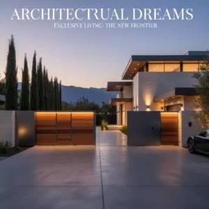 Pintu gerbang mewah custom dari SplusA.id sebagai statement utama fasad rumah modern yang elegan dan mengundang-jasa desain apartemen splusa.id